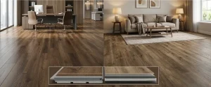 SPC flooring vs vinyl flooring comparison showing different core structures and applications