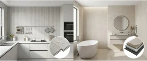 Moisture resistant SPC wall sheets multi-scene montage banner