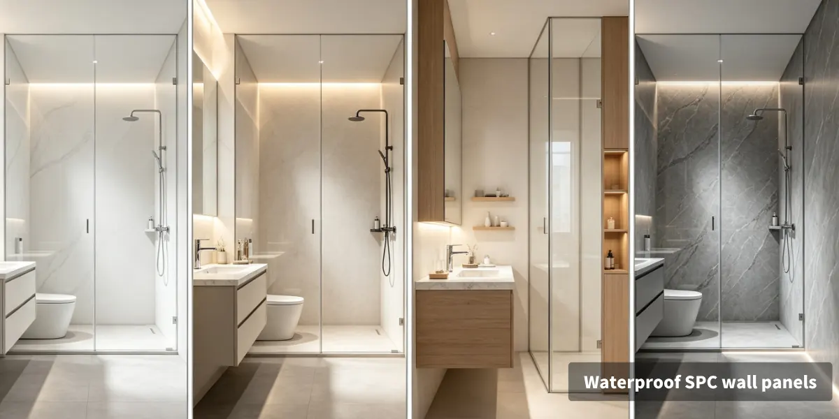 Waterproof SPC wall panels for bathroom decoration