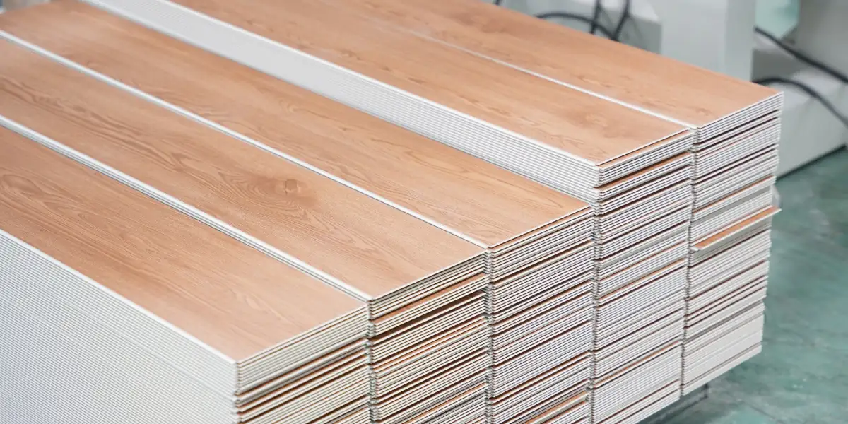SPC flooring quality control inspection in factory