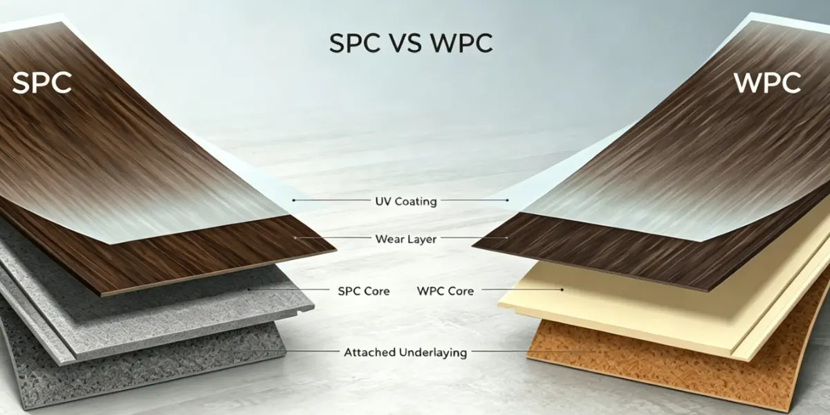 SPC vs WPC flooring core structure comparison