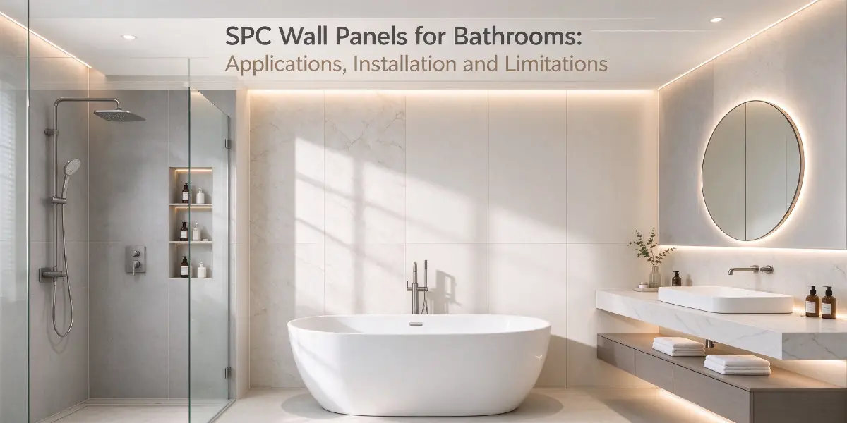 SPC wall panels for bathrooms in a modern bathroom