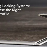 SPC flooring locking system showing the click profile along plank edges
