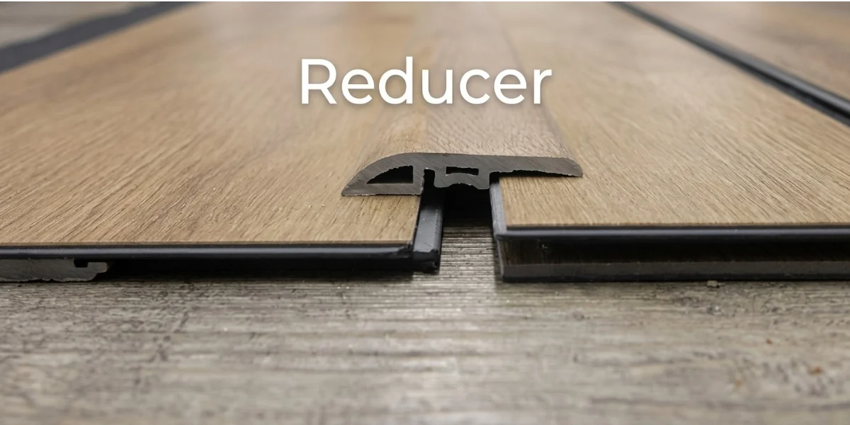 SPC flooring reducer connecting flooring surfaces at different heights