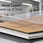 SPC flooring wear layer and plank construction