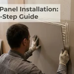 SPC wall panel installation in a commercial interior