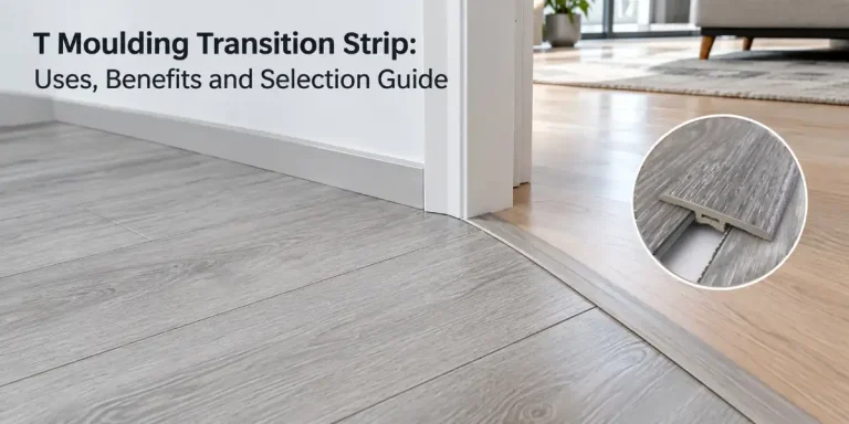 SPC t moulding transition strip between two flooring sections